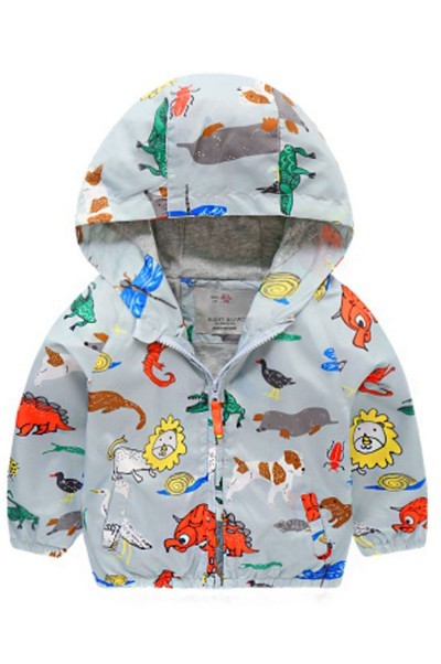 SKCC005 design charge windbreaker jacket inner knitting inner full printed pattern children's clothing garment factory detail view-8